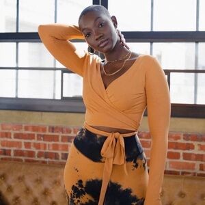 Shop Vitality Baby Blue Wrap Crop Top Size S/M Athletic Yoga Pilates Pickleball